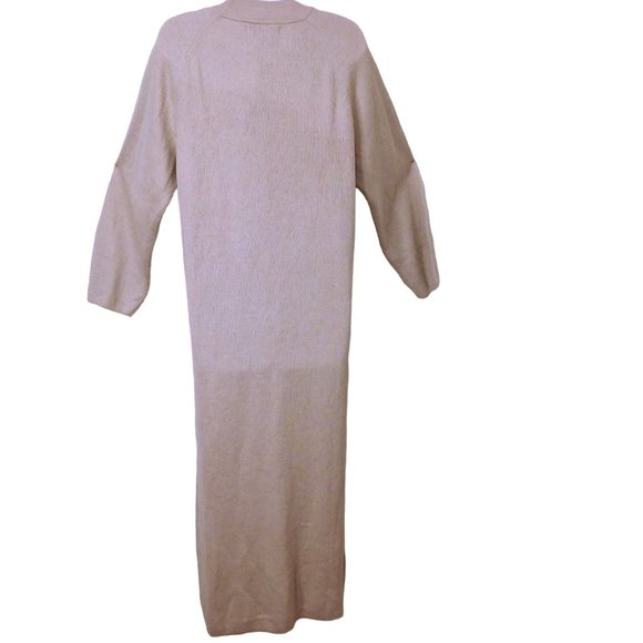 New MaNGo Ribbed Knit Sweater Dress -6 Super Soft Midi Tunic Crew LSL Minimalist - Picture 8 of 9